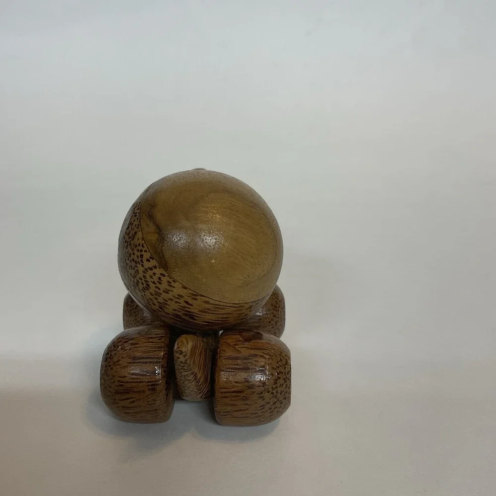 Vtg Bird Push Toy Educational Wooden Toyon Wheels With Rolling Ball‎ On Top MCM